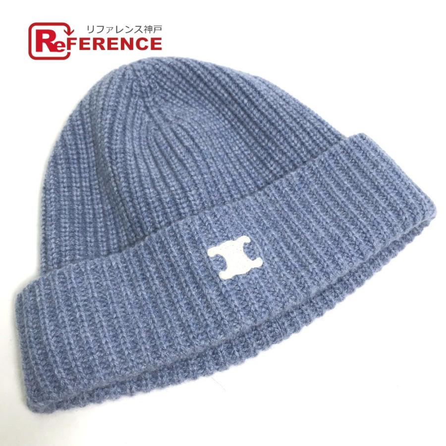 新品同様 CELINE セリーヌ 2AD952070 ロゴ エンブロイダリー ビーニー 帽子 ニット帽 ニットキャップ トリオンフ ニット帽 【中古】 | CELINE