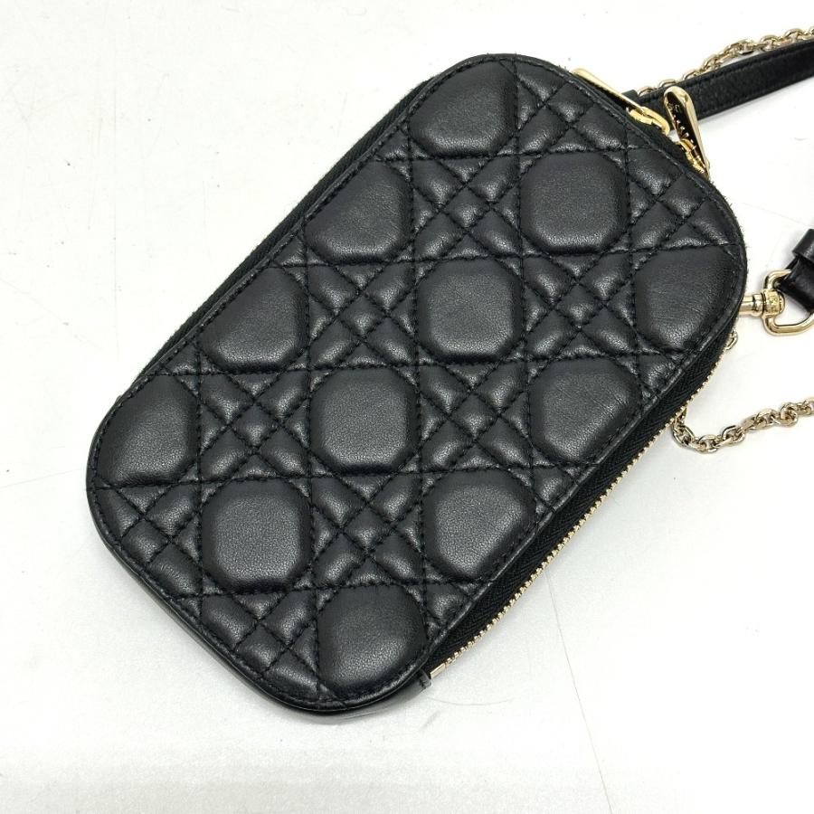Christian Dior クリスチャンディオール S0842ONMJ フォンケース チェーン  カナージュ ショルダーバッグ ブラック レディース【中古】 |  | 01