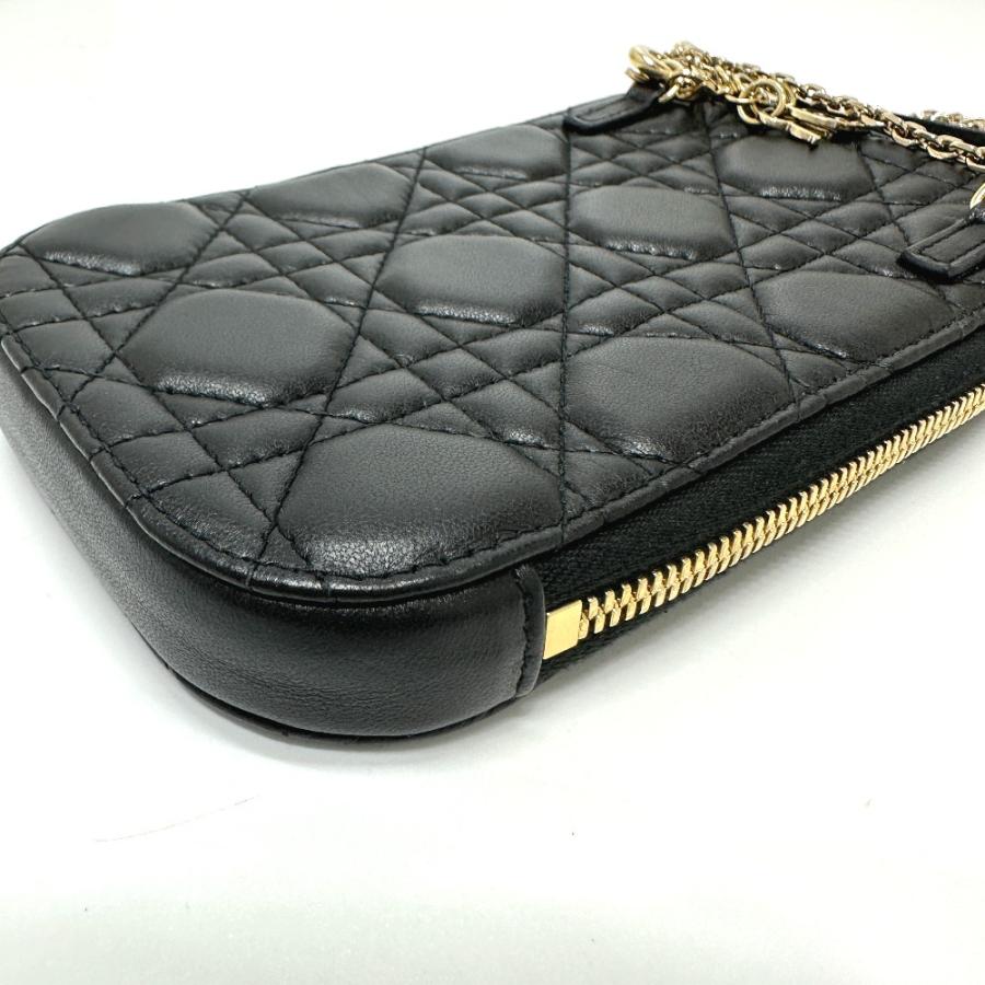 Christian Dior クリスチャンディオール S0842ONMJ フォンケース チェーン  カナージュ ショルダーバッグ ブラック レディース【中古】 |  | 03