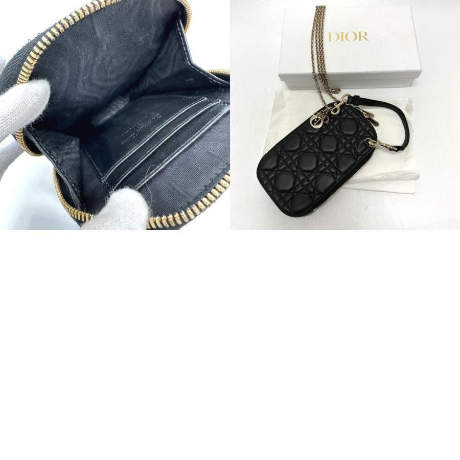 Christian Dior クリスチャンディオール S0842ONMJ フォンケース チェーン  カナージュ ショルダーバッグ ブラック レディース【中古】 |  | 09