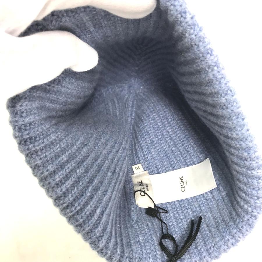 新品同様 CELINE セリーヌ 2AD952070 ロゴ エンブロイダリー ビーニー 帽子 ニット帽 ニットキャップ トリオンフ ニット帽 【中古】 | CELINE | 04