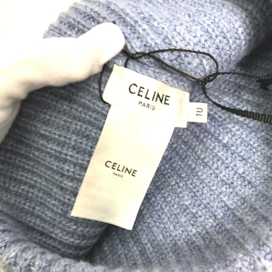 新品同様 CELINE セリーヌ 2AD952070 ロゴ エンブロイダリー ビーニー 帽子 ニット帽 ニットキャップ トリオンフ ニット帽 【中古】 | CELINE | 05