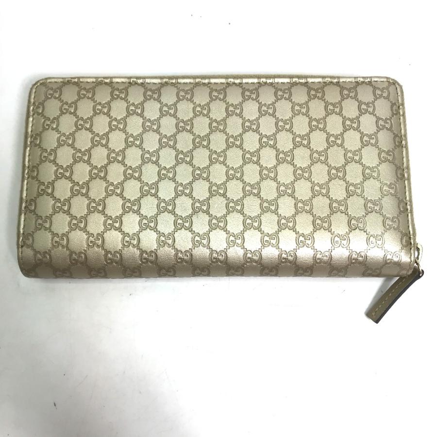 GUCCI グッチ 388680 ラウンドファスナー GG ロングウォレット グッチシマ 長財布 ゴールド メンズ【中古】 | GUCCI | 01