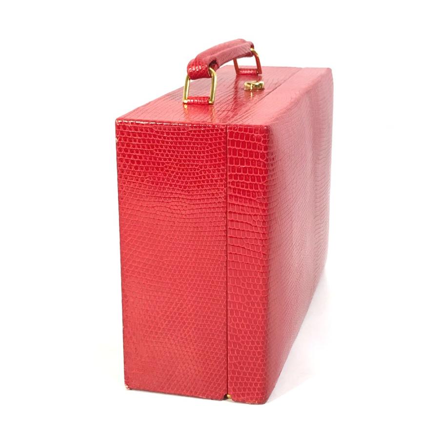 HERMES エルメス ジュエリーボックス 小物 雑貨 BOX トランク ジュエリーケース カバン バッグ アクセサリーケース レッド【中古】の画像