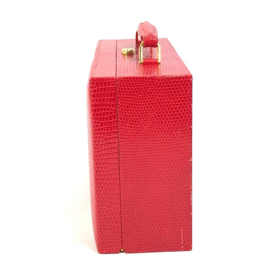HERMES エルメス ジュエリーボックス 小物 雑貨 BOX トランク ジュエリーケース カバン バッグ アクセサリーケース レッド【中古】の画像
