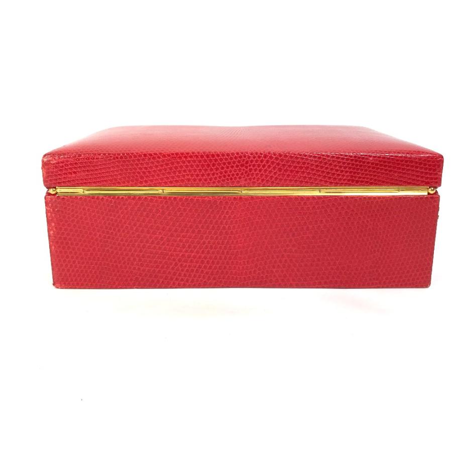 HERMES エルメス ジュエリーボックス 小物 雑貨 BOX トランク ジュエリーケース カバン バッグ アクセサリーケース レッド【中古】の画像