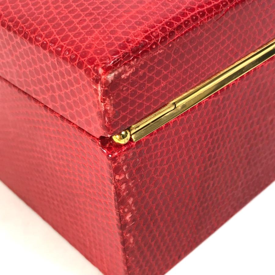 HERMES エルメス ジュエリーボックス 小物 雑貨 BOX トランク ジュエリーケース カバン バッグ アクセサリーケース レッド【中古】の画像
