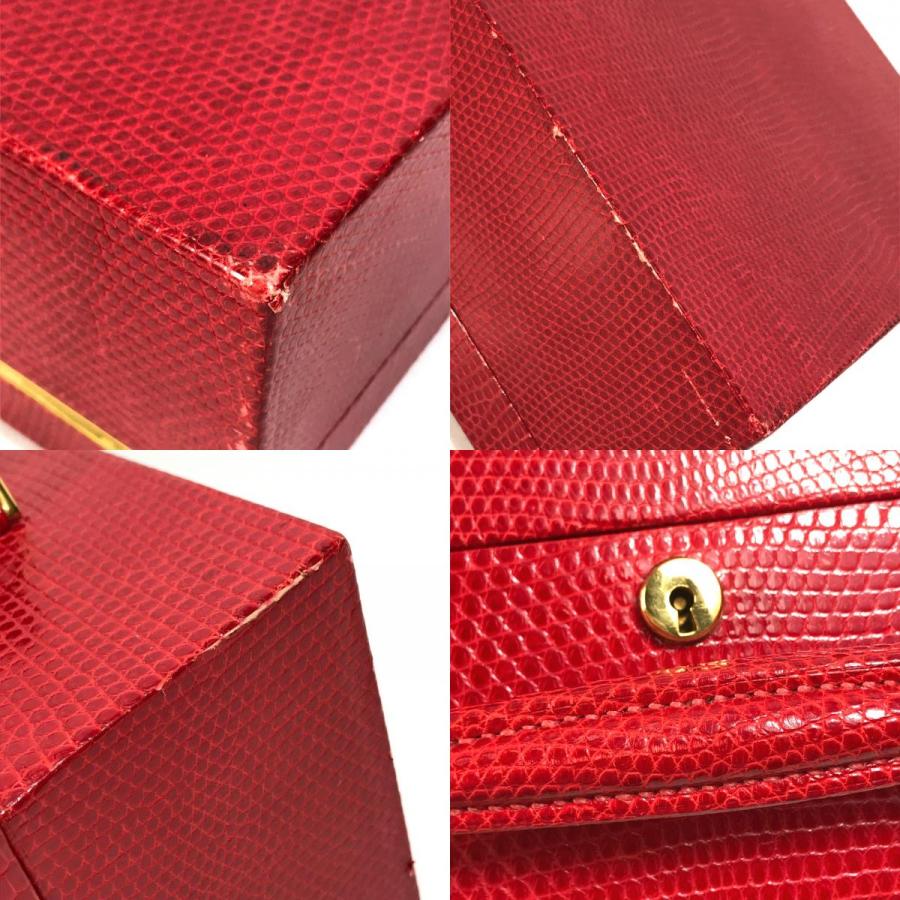 HERMES エルメス ジュエリーボックス 小物 雑貨 BOX トランク ジュエリーケース カバン バッグ アクセサリーケース レッド【中古】の画像