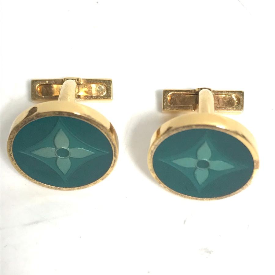 LOUIS VUITTON ルイヴィトン アクセサリー モノグラムフラワー カフス グリーン メンズ【中古】｜reference｜06