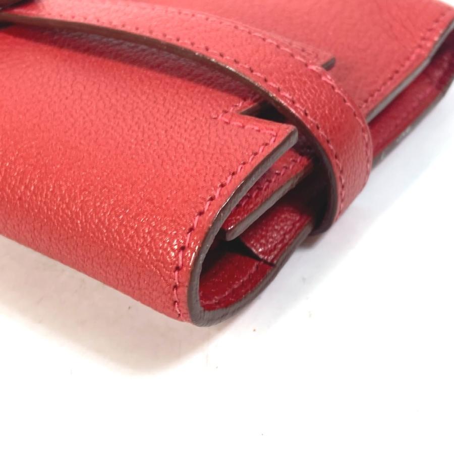 HERMES エルメス ケリーウォレット ミディアム コンパクトウォレット 3つ折り財布 ルージュクー レッド レディース【中古】の画像