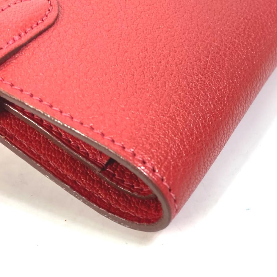 HERMES エルメス ケリーウォレット ミディアム コンパクトウォレット 3つ折り財布 ルージュクー レッド レディース【中古】の画像