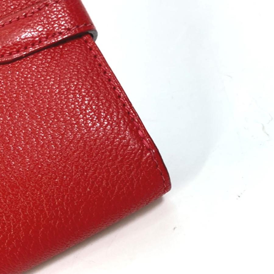 HERMES エルメス ケリーウォレット ミディアム コンパクトウォレット 3つ折り財布 ルージュクー レッド レディース【中古】の画像