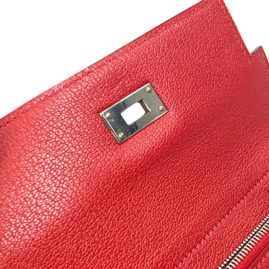 HERMES エルメス ケリーウォレット ミディアム コンパクトウォレット 3つ折り財布 ルージュクー レッド レディース【中古】の画像