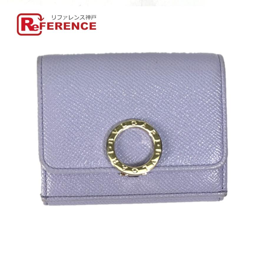 BVLGARI ブルガリ ブルガリブルガリ コンパクト 3つ折り財布 パープル レディース【中古】 | BVLGARI