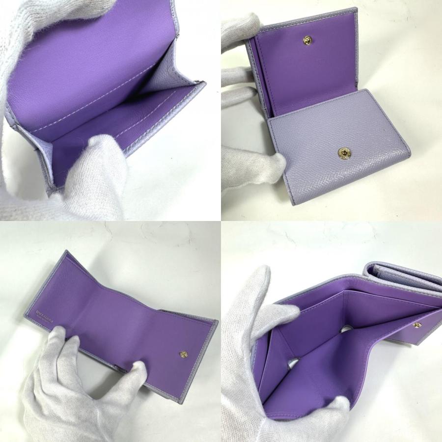 BVLGARI ブルガリ ブルガリブルガリ コンパクト 3つ折り財布 パープル レディース【中古】 | BVLGARI | 09