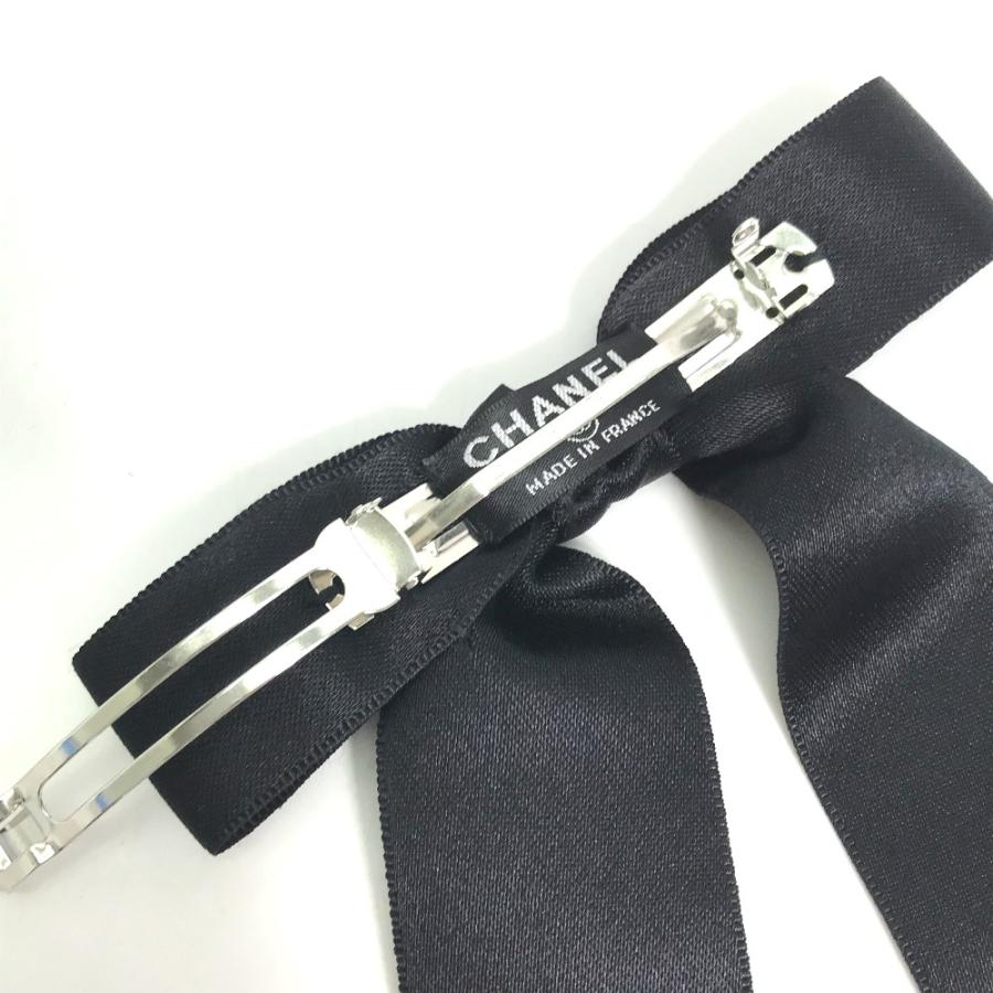 CHANEL シャネル ヘアアクセサリー 19K リボン りぼん バレッタ ブラック レディース【中古】｜reference｜06