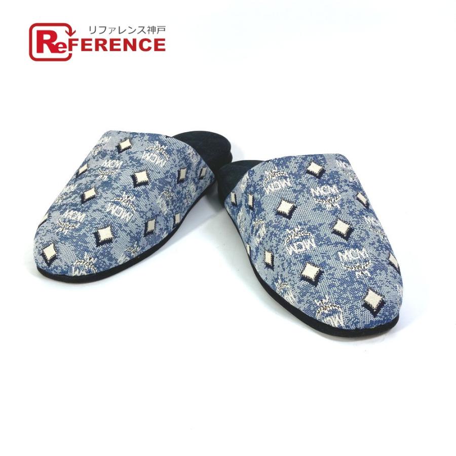 未使用 MCM エムシーエム ロゴ ルームシューズ 室内用 スリッパ ブルー ユニセックス【中古】 | MCM