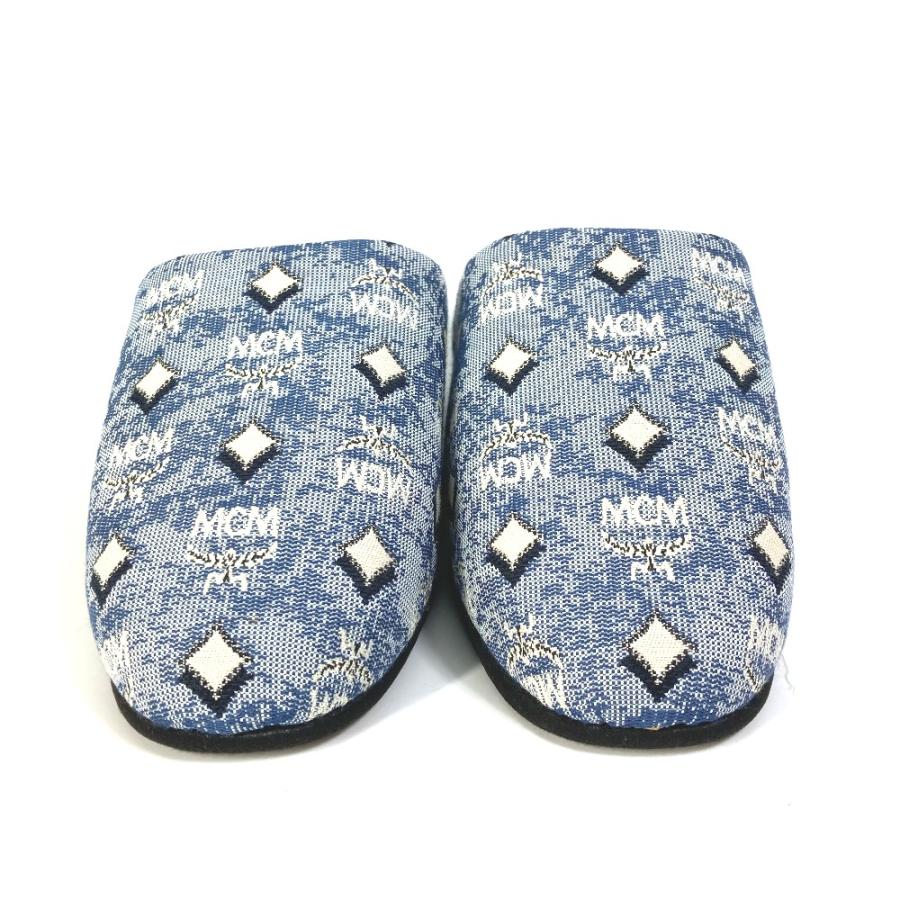 未使用 MCM エムシーエム ロゴ ルームシューズ 室内用 スリッパ ブルー ユニセックス【中古】 | MCM | 01