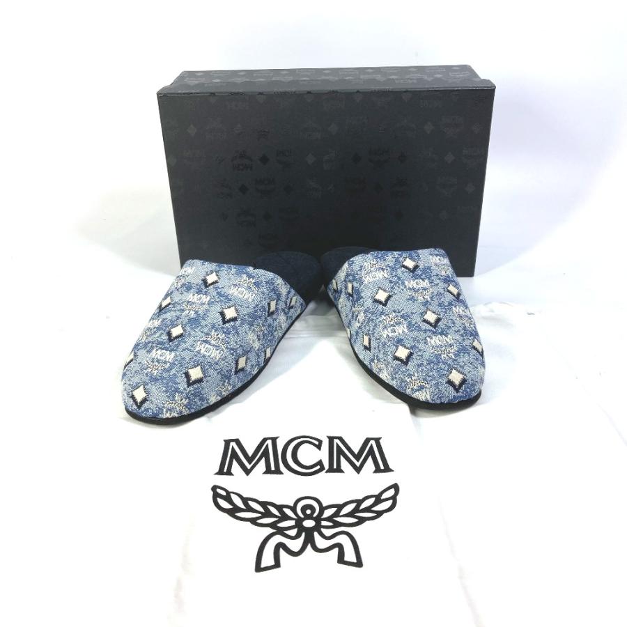 未使用 MCM エムシーエム ロゴ ルームシューズ 室内用 スリッパ ブルー ユニセックス【中古】 | MCM | 09