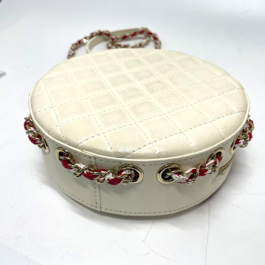 CHANEL シャネル AS0209 ラウンド スモール チェーン クルーズライン ココマーク CC ショルダーバッグ ホワイト/レッド レディース【中古】 | CHANEL | 04