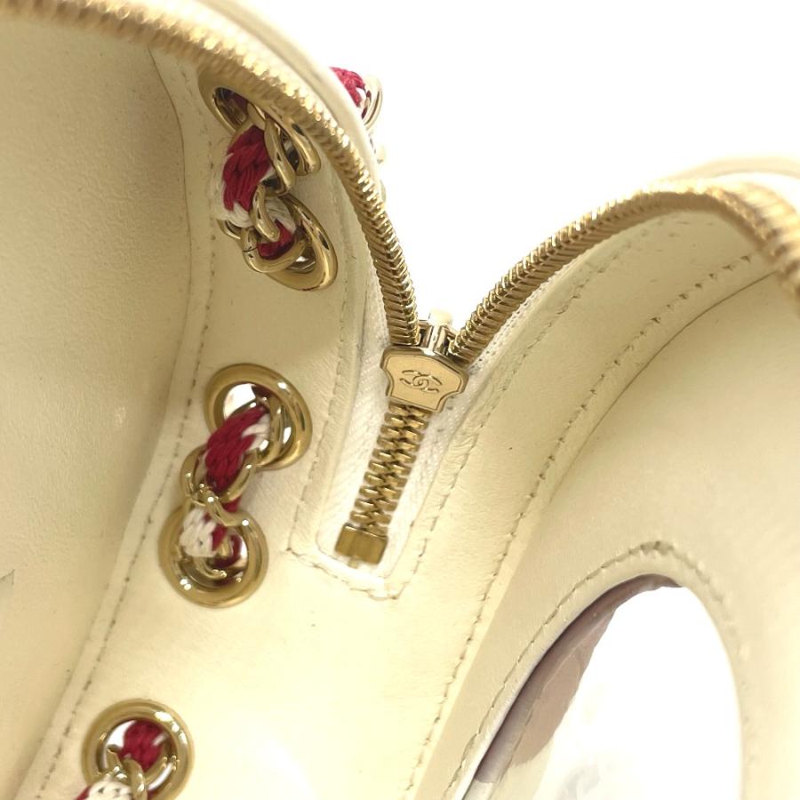 CHANEL シャネル AS0209 ラウンド スモール チェーン クルーズライン ココマーク CC ショルダーバッグ ホワイト/レッド レディース【中古】 | CHANEL | 07