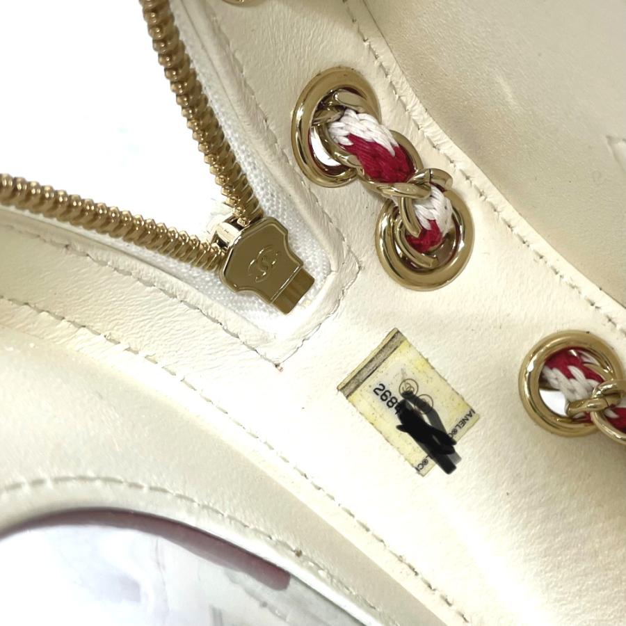 CHANEL シャネル AS0209 ラウンド スモール チェーン クルーズライン ココマーク CC ショルダーバッグ ホワイト/レッド レディース【中古】 | CHANEL | 08