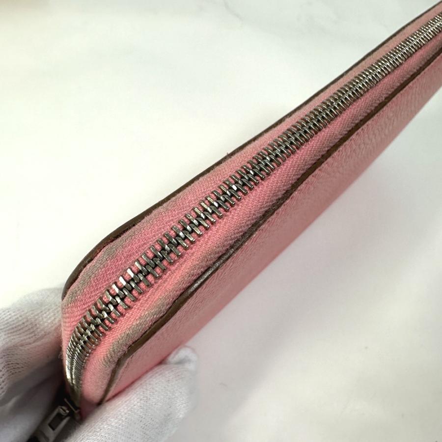 HERMES エルメス アザップロング シルクイン ラウンドファスナー 長財布 ピンク レディース【中古】 | HERMES | 04