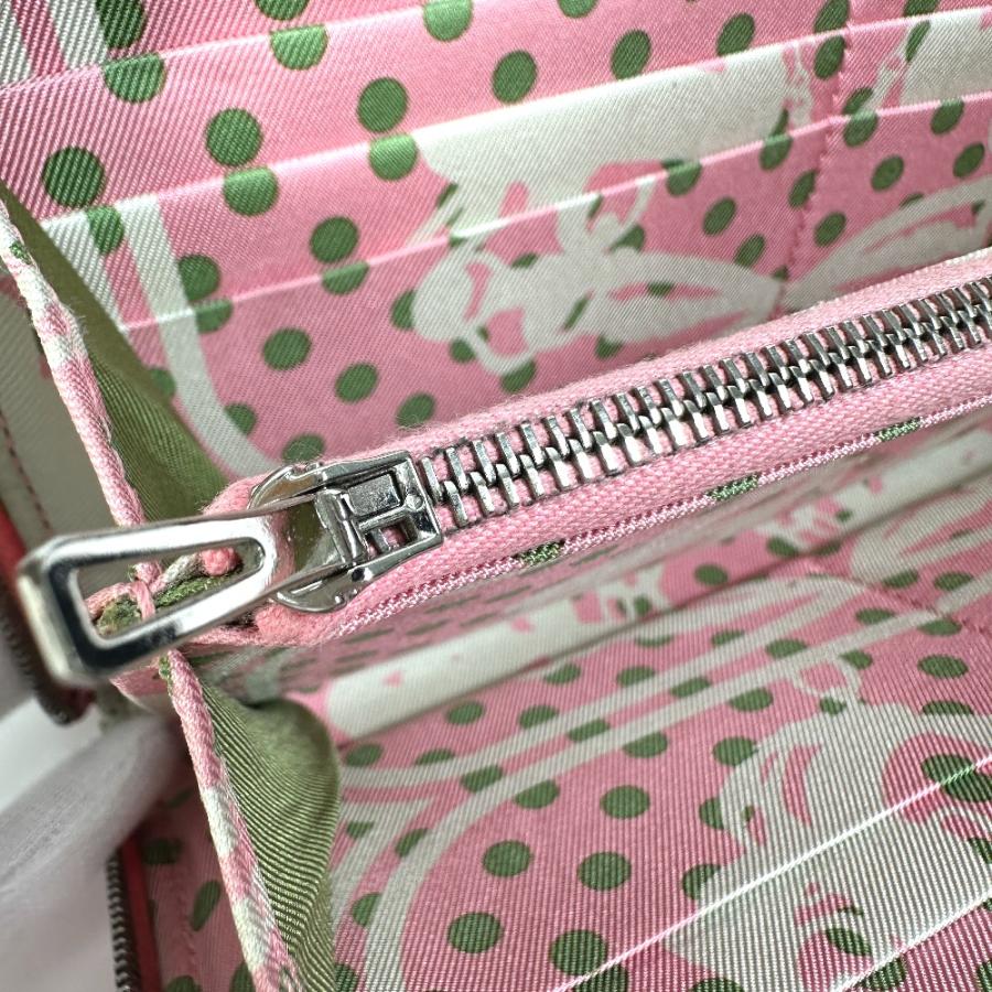 HERMES エルメス アザップロング シルクイン ラウンドファスナー 長財布 ピンク レディース【中古】 | HERMES | 08