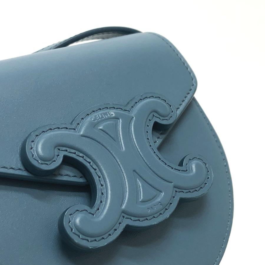 新品同様 CELINE セリーヌ ミニ ブザス キュイル トリオンフ ショルダーバッグ ブルー レディース【中古】 | CELINE | 04