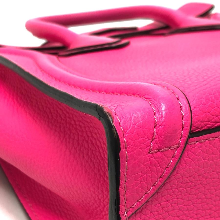 CELINE セリーヌ 18924 ラゲージ ミニショッパー カバン ハンドバッグ ピンク レディース【中古】 | CELINE | 04