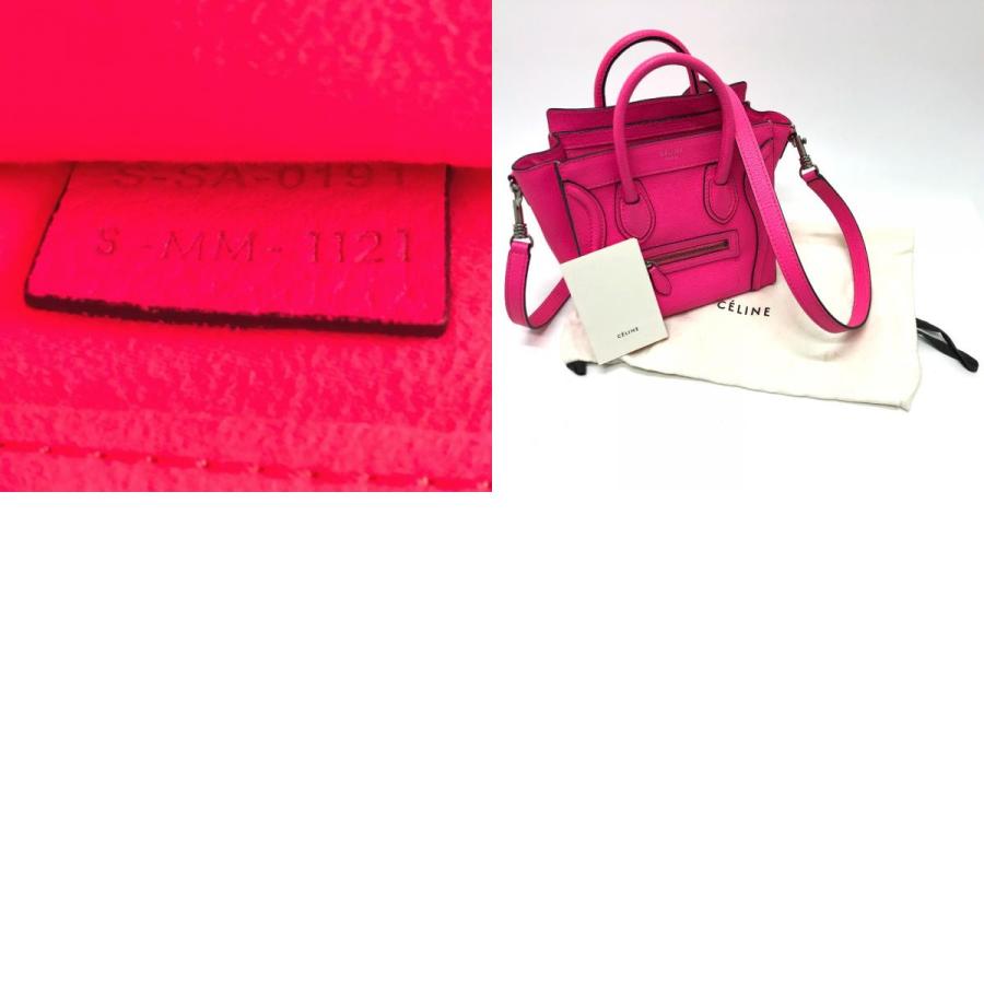 CELINE セリーヌ 18924 ラゲージ ミニショッパー カバン ハンドバッグ ピンク レディース【中古】 | CELINE | 09