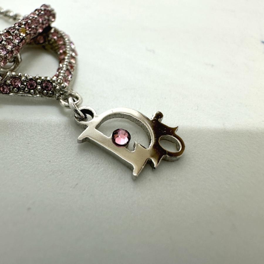 Christian Dior クリスチャンディオール ラインストーン ハート ネックレス シルバー レディース【中古】 |  | 04