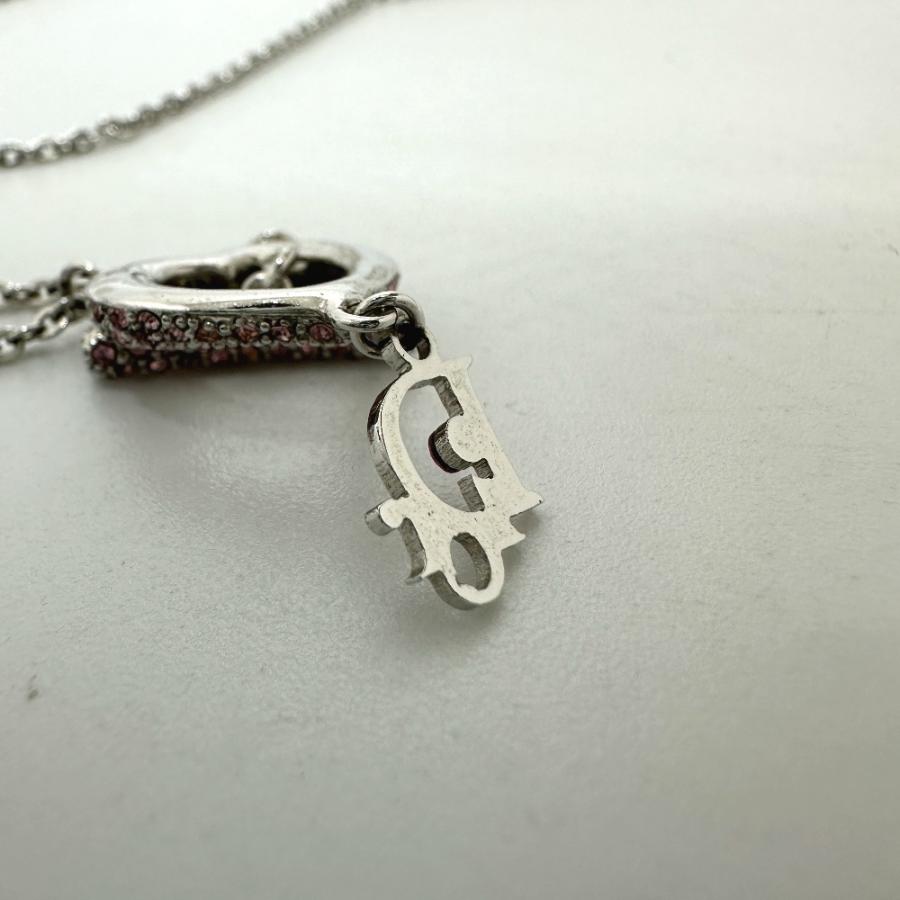 Christian Dior クリスチャンディオール ラインストーン ハート ネックレス シルバー レディース【中古】 |  | 05