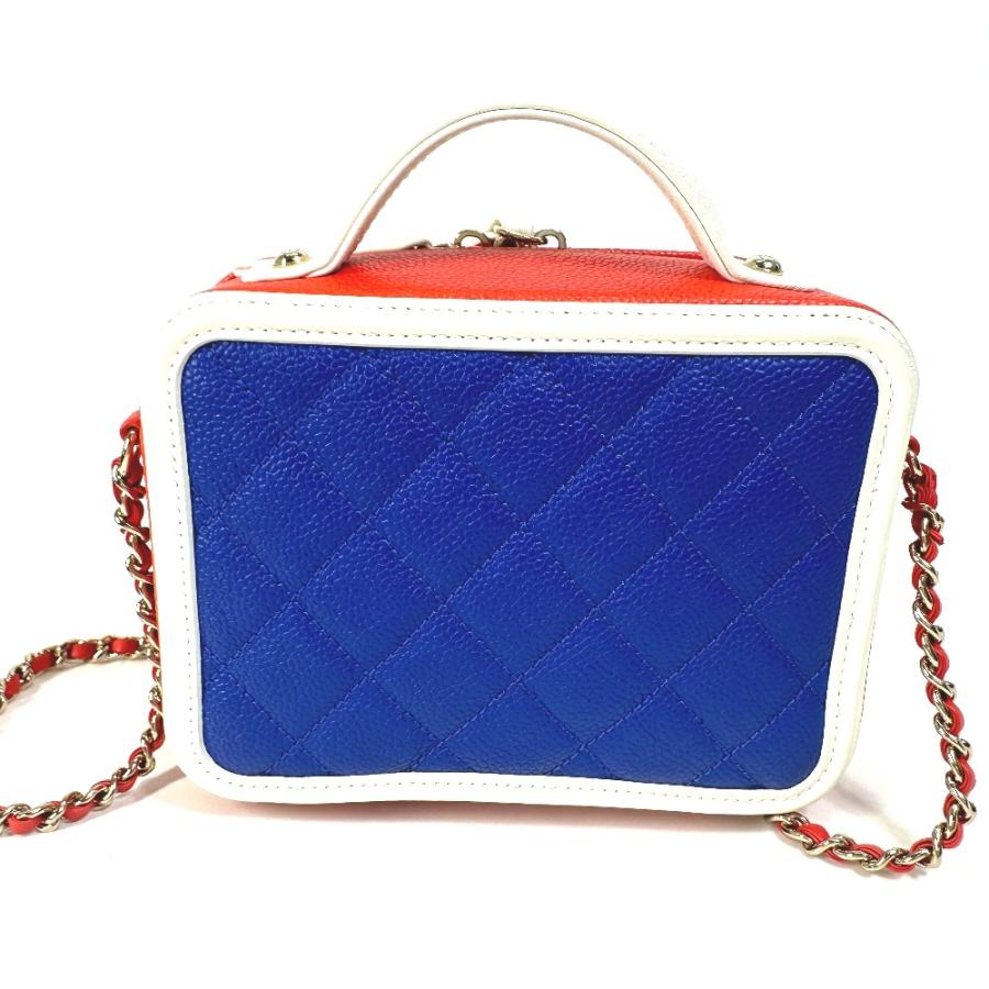 新品同様 CHANEL シャネル A93342 CCフィリグリー バニティバッグ トリコロール ココマーク ショルダーバッグ レッド レディース【中古】 | CHANEL | 01
