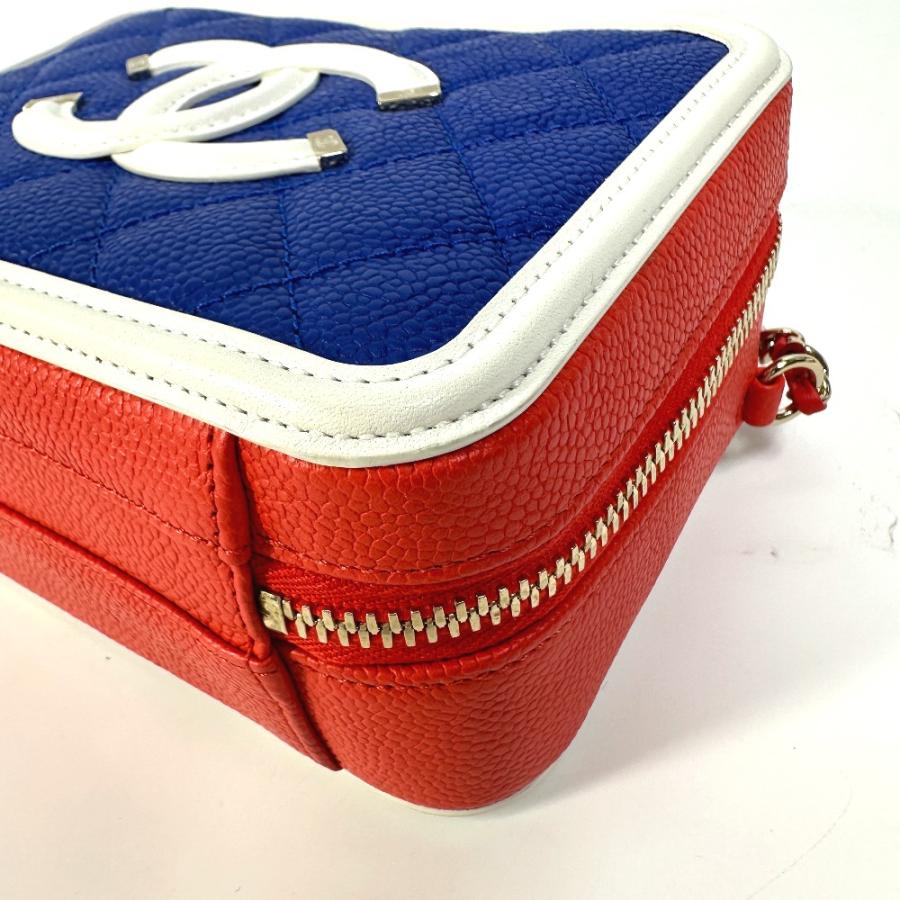 新品同様 CHANEL シャネル A93342 CCフィリグリー バニティバッグ トリコロール ココマーク ショルダーバッグ レッド レディース【中古】 | CHANEL | 03