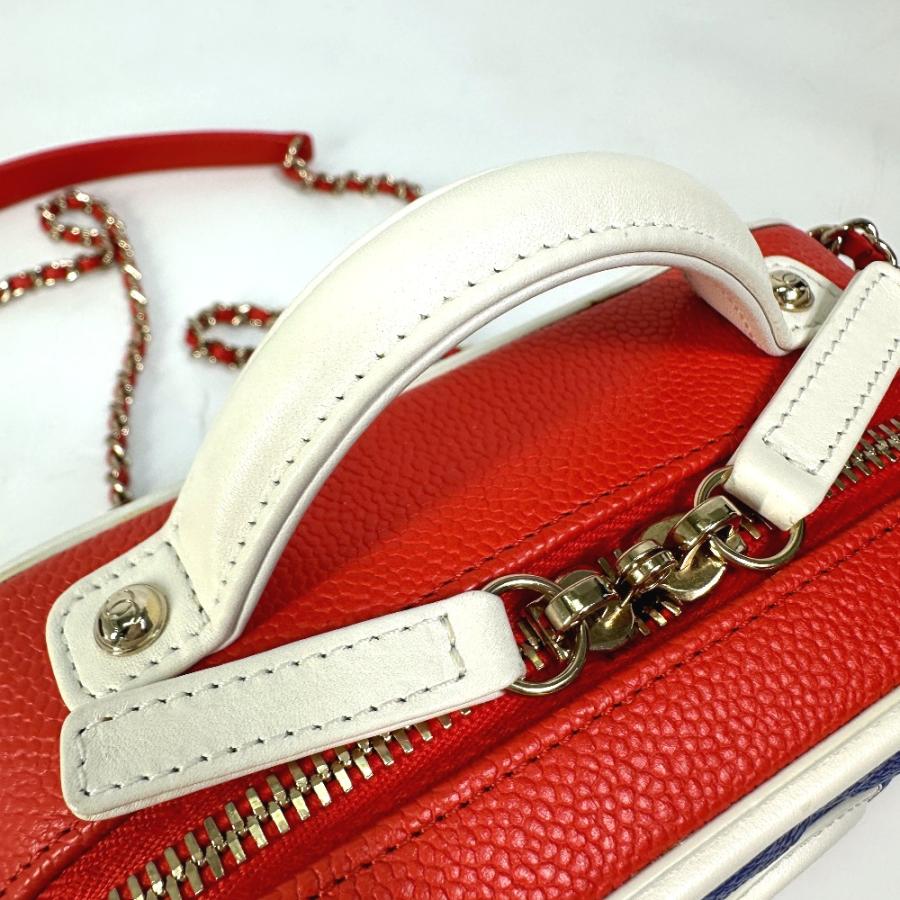 新品同様 CHANEL シャネル A93342 CCフィリグリー バニティバッグ トリコロール ココマーク ショルダーバッグ レッド レディース【中古】 | CHANEL | 06