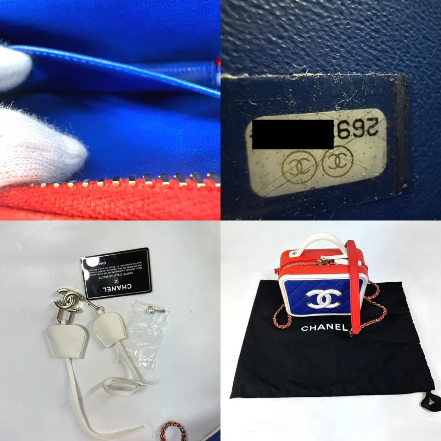 新品同様 CHANEL シャネル A93342 CCフィリグリー バニティバッグ トリコロール ココマーク ショルダーバッグ レッド レディース【中古】 | CHANEL | 09