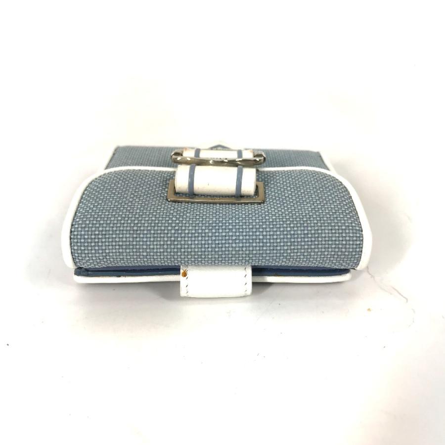 Dior ディオール Wホック コンパクトウォレット バイカラー ロゴ 2つ折り財布 ブルー レディース【中古】 |  | 03