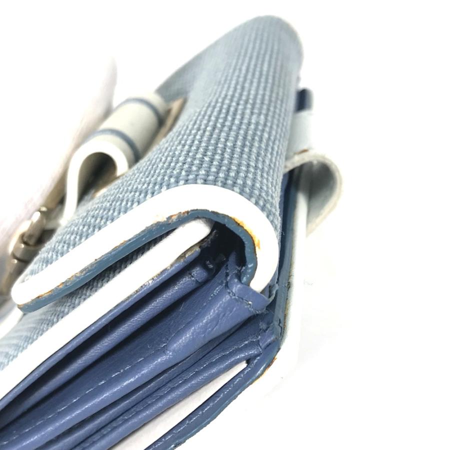 Dior ディオール Wホック コンパクトウォレット バイカラー ロゴ 2つ折り財布 ブルー レディース【中古】 |  | 06