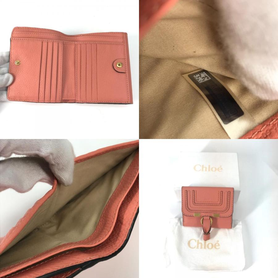 未使用 Chloe クロエ MARCIE マーシー コンパクトウォレット 2つ折り財布 ピンク レディース【中古】 | Chloe | 09