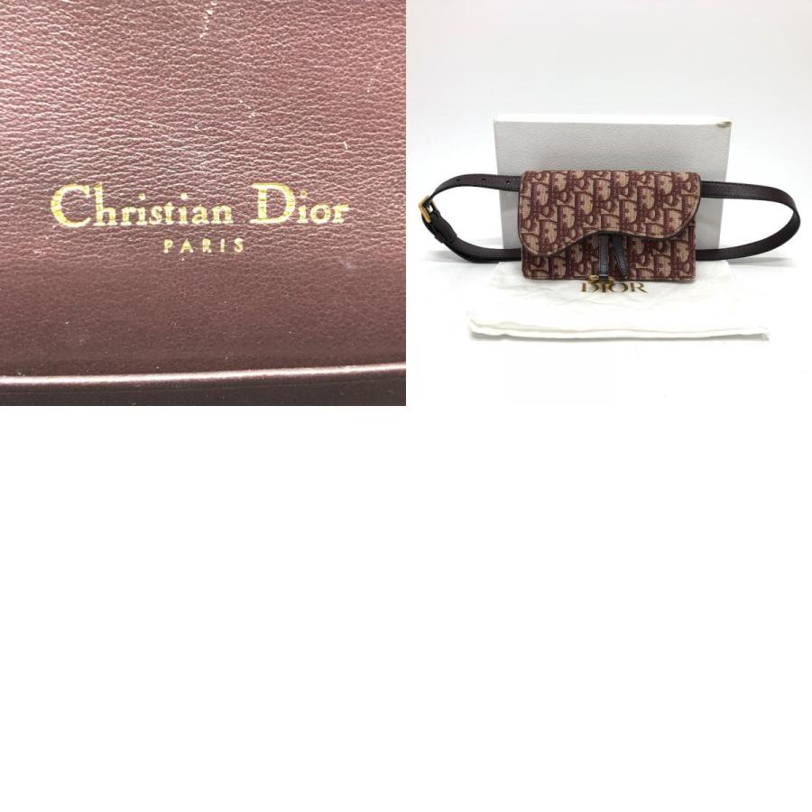 Christian Dior クリスチャンディオール SADDLE ベルトポーチ ウエストポーチ トロッター ボディバッグ ボルドー レディース【中古】 |  | 09