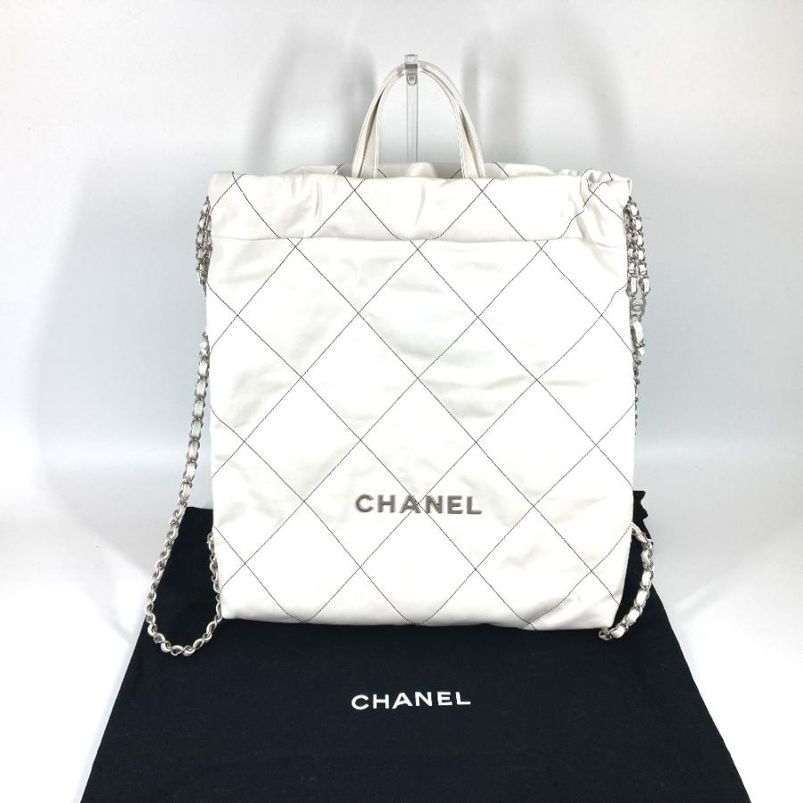 美品 CHANEL シャネル AS3313 CHANEL22 スモール チェーン リュックサック ハンドバッグ 2WAYバッグ リュックサック ホワイト【中古】 | CHANEL | 02