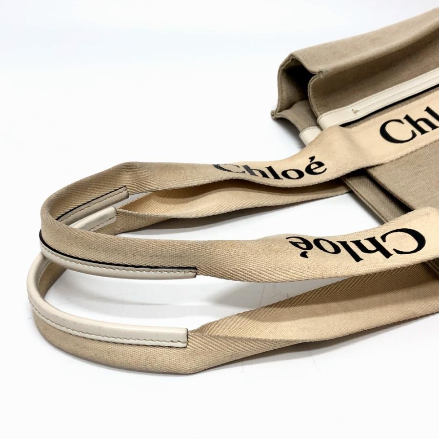 Chloe クロエ ウッディ ミディアム ハンドバッグ ロゴ トートバッグ ベージュ ユニセックス【中古】 | Chloe | 06