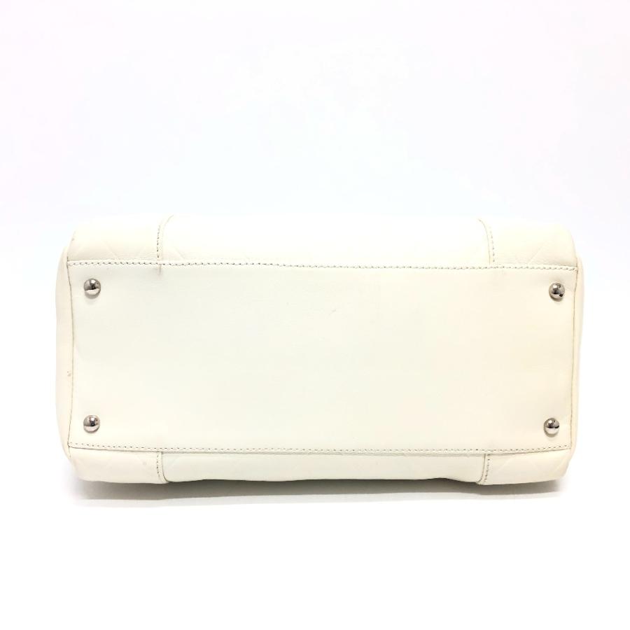 CHANEL シャネル A30899 シェブロン Vステッチ カバン ハンドバッグ CC ココマーク ボストンバッグ ホワイト レディース【中古】の画像