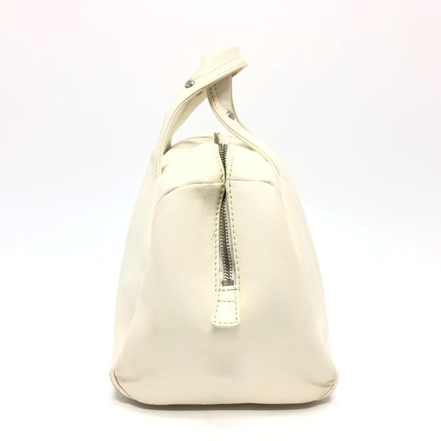 CHANEL シャネル A30899 シェブロン Vステッチ カバン ハンドバッグ CC ココマーク ボストンバッグ ホワイト レディース【中古】の画像