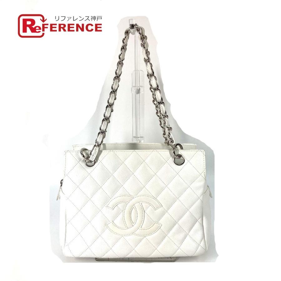 CHANEL シャネル タイムレス マトラッセ キルティング チェーン ショルダーバッグ カバン CC ココマーク トートバッグ ホワイト【中古】 | CHANEL