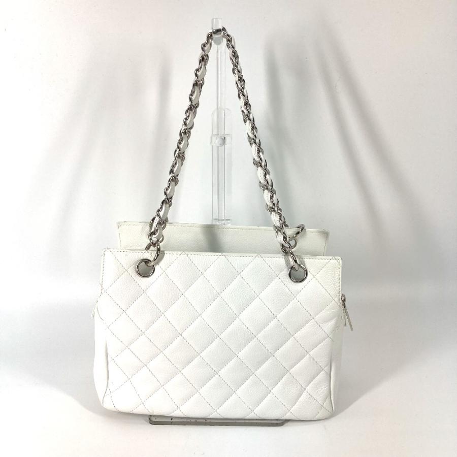 CHANEL シャネル タイムレス マトラッセ キルティング チェーン ショルダーバッグ カバン CC ココマーク トートバッグ ホワイト【中古】 | CHANEL | 01