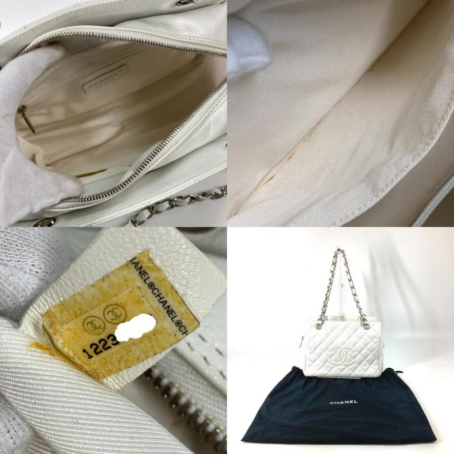CHANEL シャネル タイムレス マトラッセ キルティング チェーン ショルダーバッグ カバン CC ココマーク トートバッグ ホワイト【中古】 | CHANEL | 09