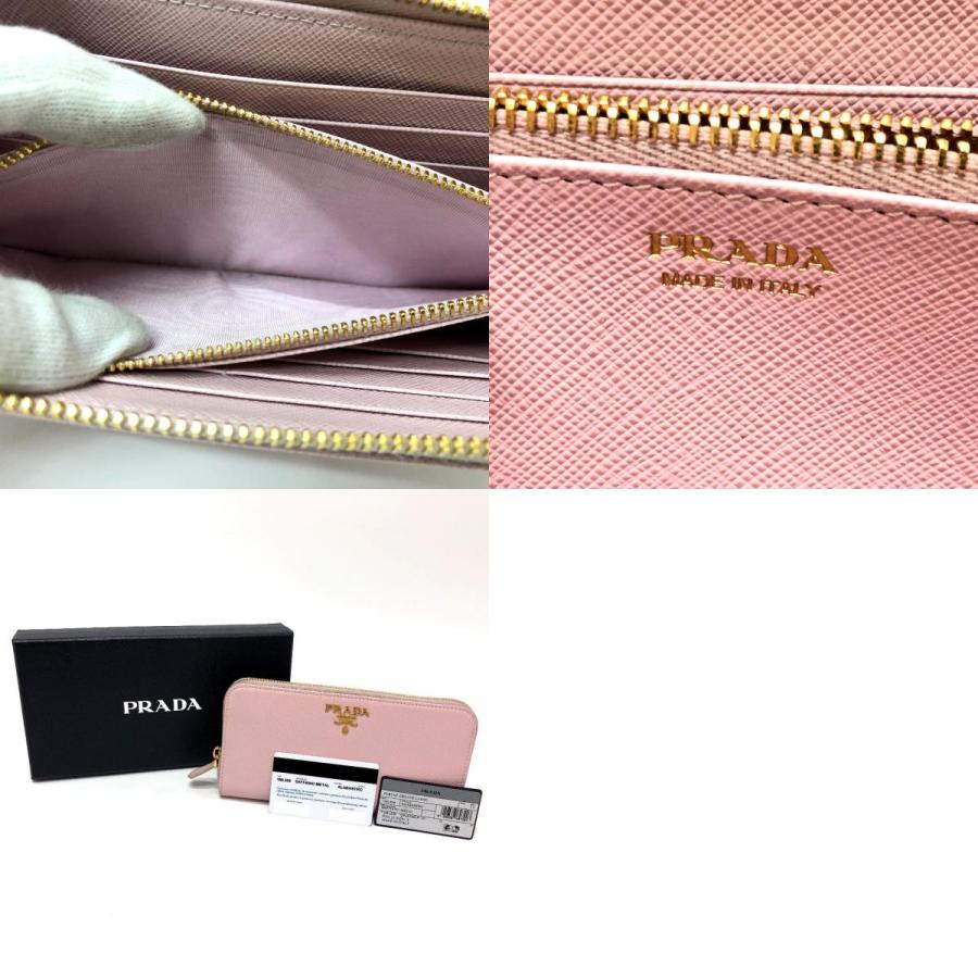 PRADA プラダ 1ML506 ジッピーウォレット ラウンドファスナー ロゴ 長財布 ピンク レディース【中古】 | PRADA | 09