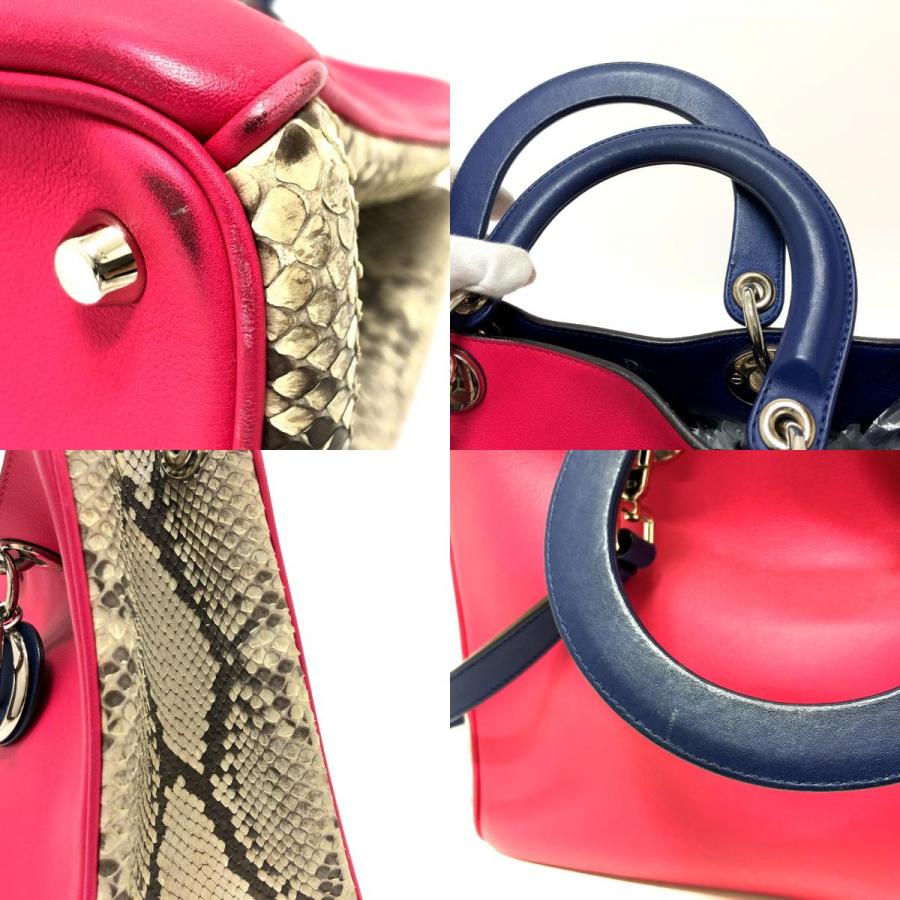 Christian Dior クリスチャンディオール ディオリッシモ パイソン 2WAY カバン ハンドバッグ ピンク レディース【中古】 |  | 07
